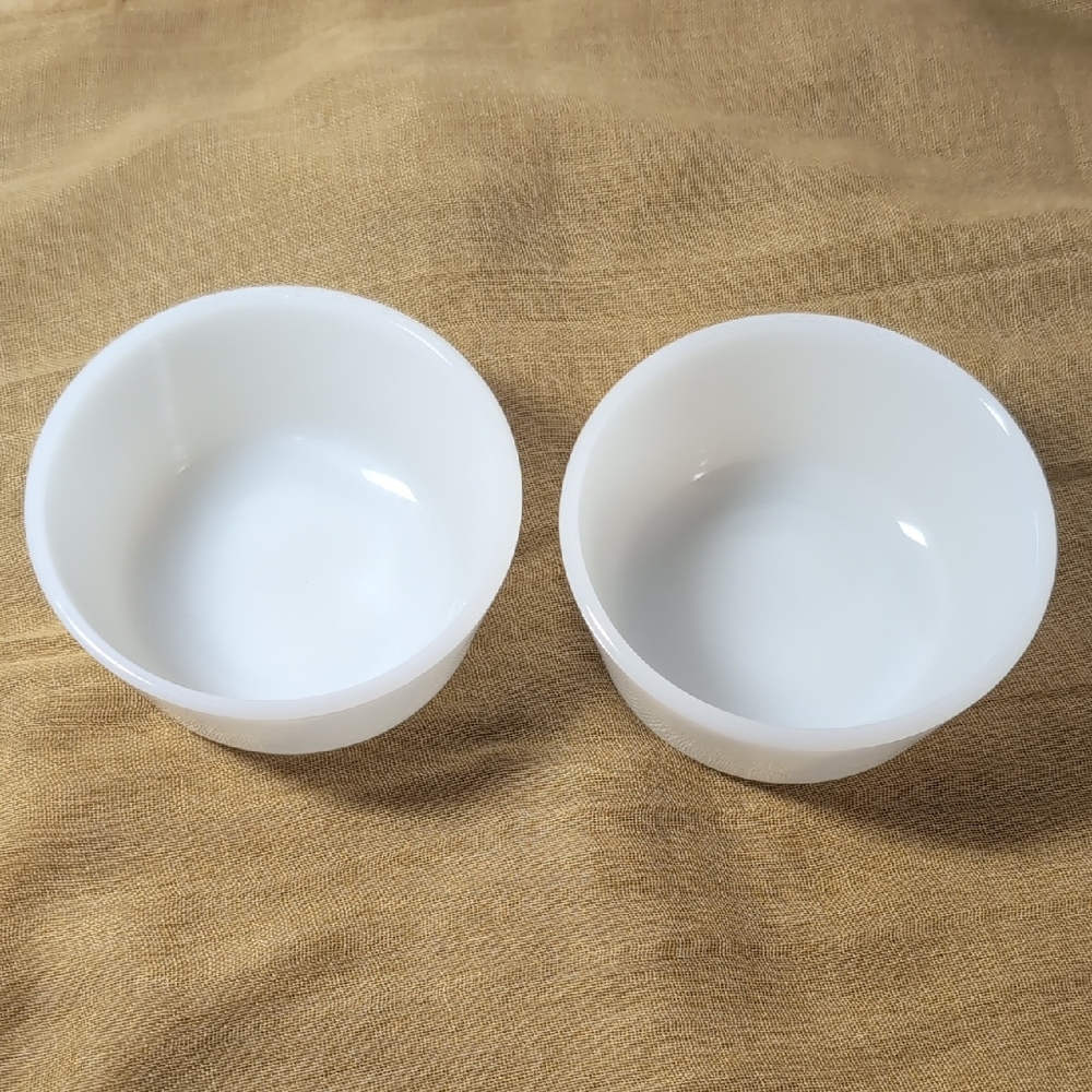 2 Milk Glass Custard Dishes